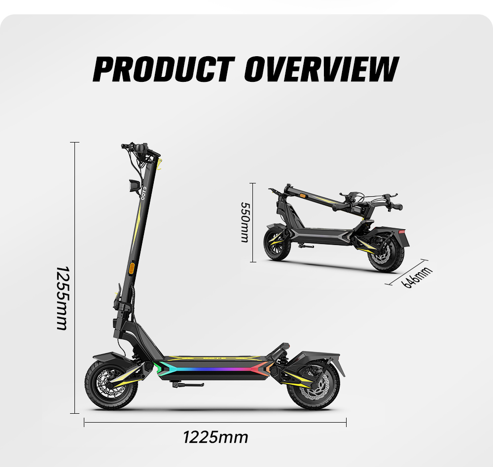 OOTD SR1 Foldable Electric Scooter 1400W Powerful Motor 48V 20Ah Battery 50km/h Max Speed Up to 70km Range 10
