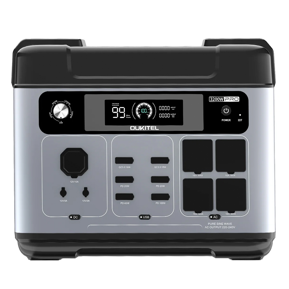 OUKITEL P2001 Pro 3200W Portable Power Station  2048Wh LiFePO4  4×AC Outlets  6400W Surge   Ultra-Fast AC