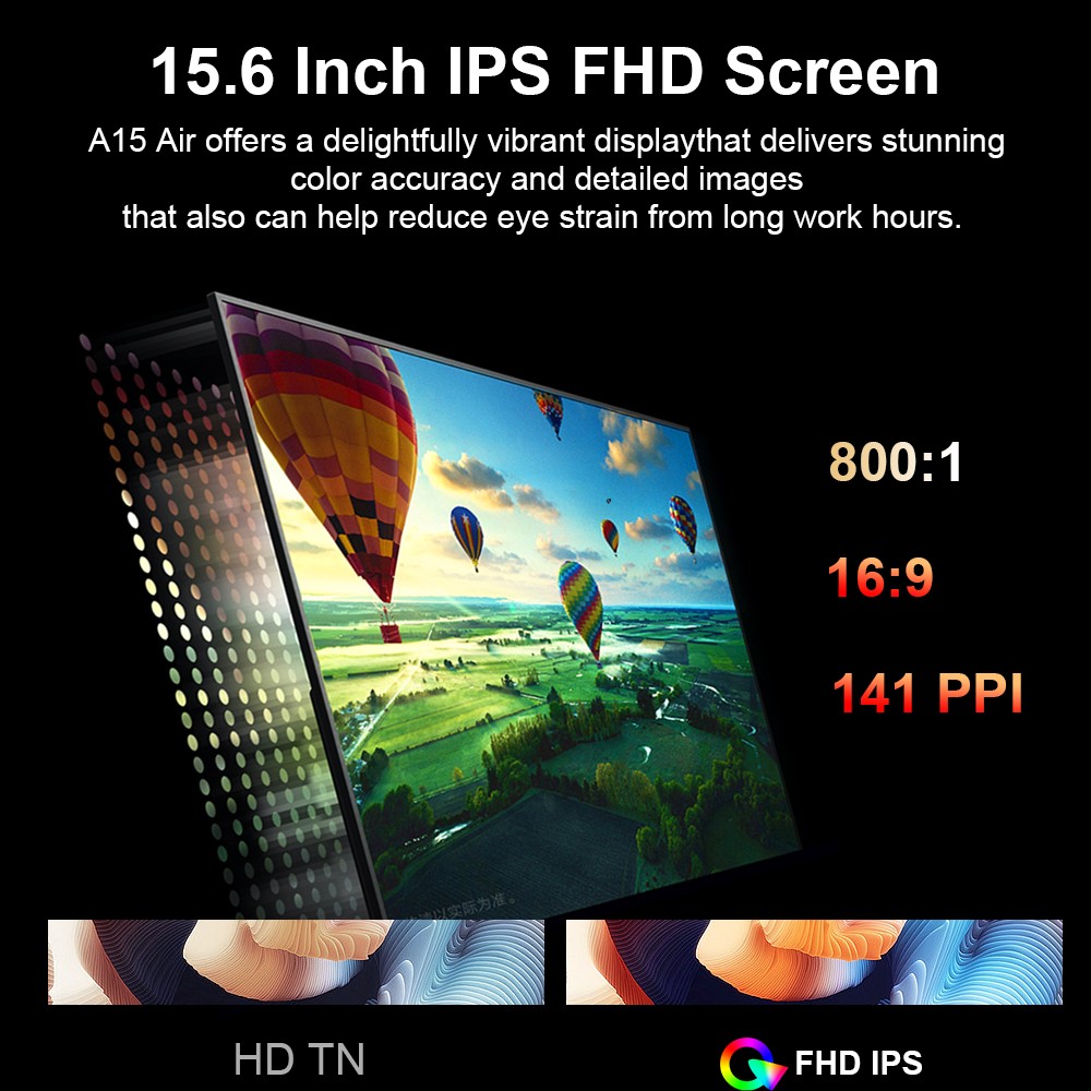 Ninkear A15 Air Laptop  15 6 inch 1920×1080 Screen  AMD Ryzen 5 3500U 4C/8T up to 3 7GHz  16GB DDR4  512GB SSD  WiFi 5  Blueto