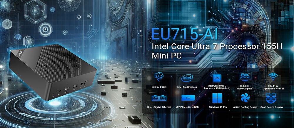 MINIX Elite EU715-AI Ultra 7-155H 32G DDR5/1TB Dual 2 5G Wifi 7