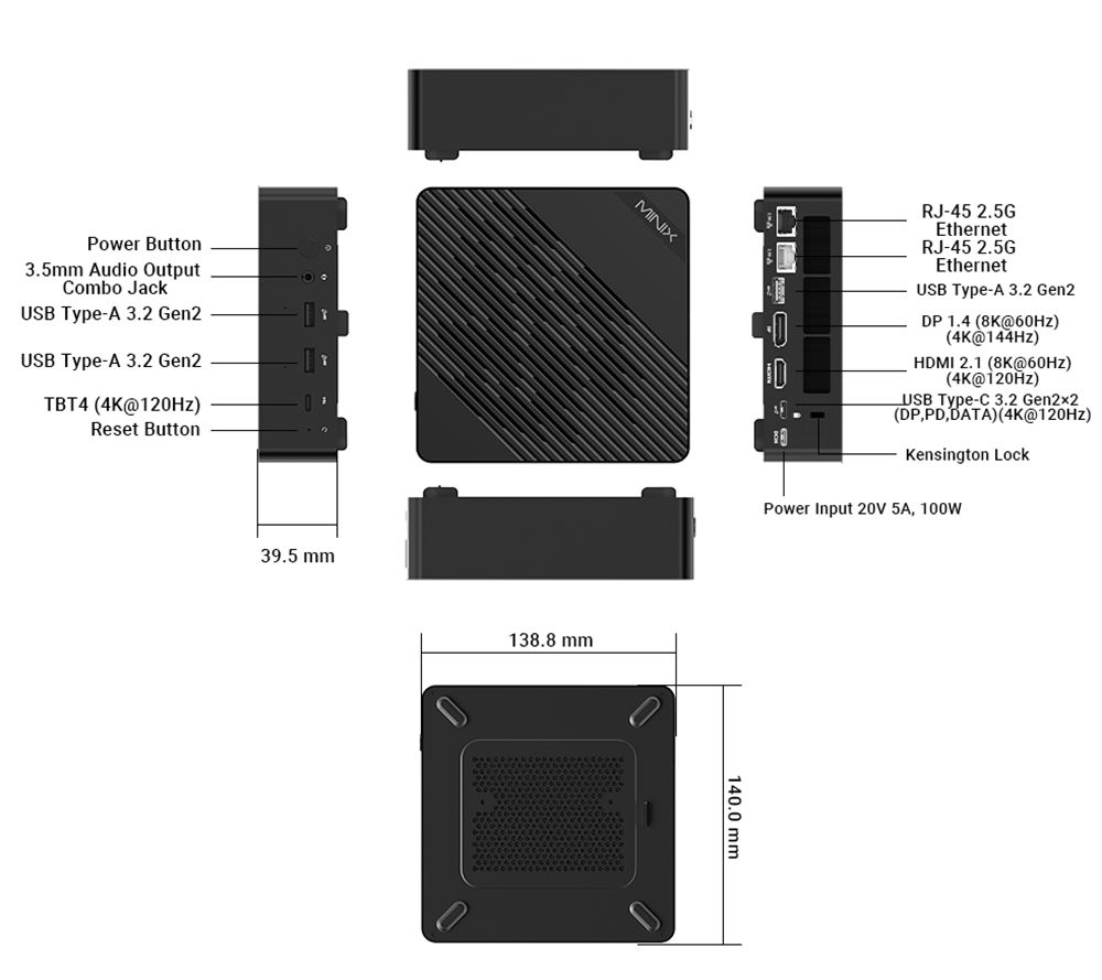 MINIX Elite EU715-AI Ultra 7-155H 32G DDR5/1TB Dual 2 5G Wifi 7