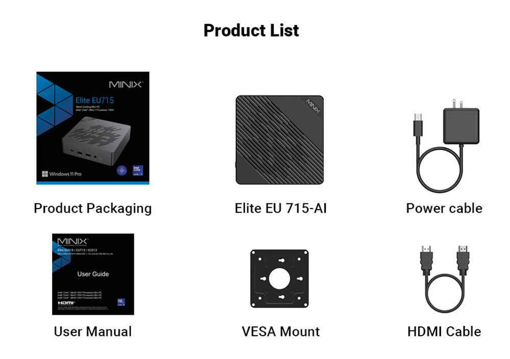 MINIX Elite EU715-AI Ultra 7-155H 32G DDR5/1TB Dual 2 5G Wifi 7