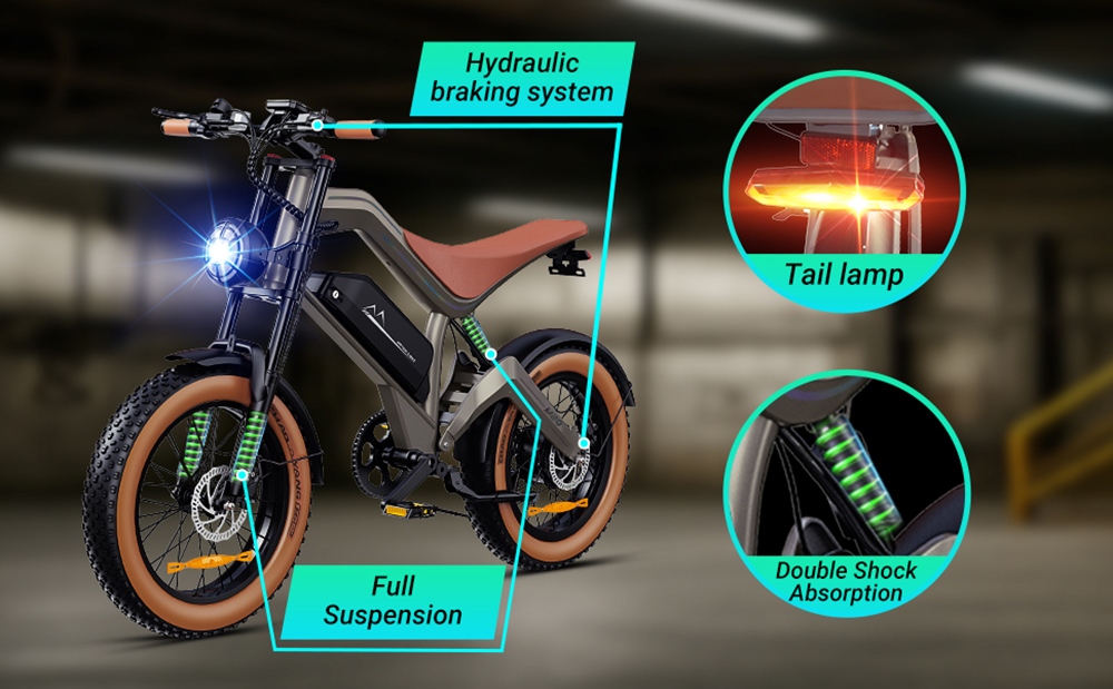 ZONVEER M20 Electric Bike 1000W 1500W Peak Motor 48V 18 2Ah Battery 55km/h Max Speed 60km PAS Range 20
