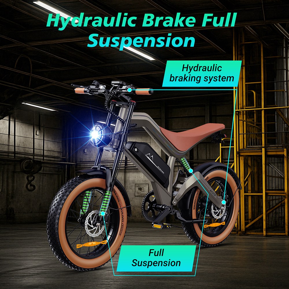 ZONVEER M20 Electric Bike 1000W 1500W Peak Motor 48V 18 2Ah Battery 55km/h Max Speed 60km PAS Range 20