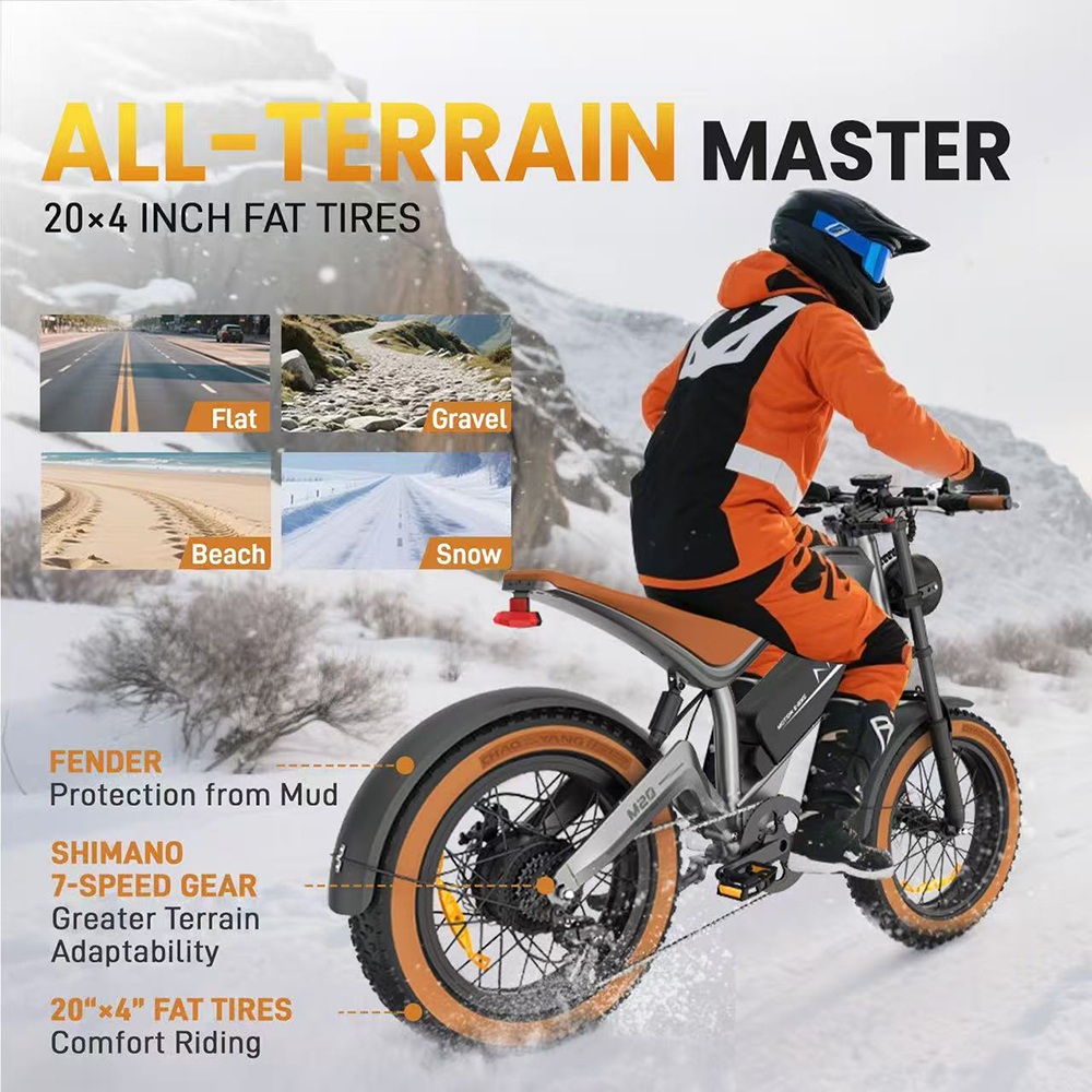 ZONVEER M20 Electric Bike 1000W 1500W Peak Motor 48V 18 2Ah Battery 55km/h Max Speed 60km PAS Range 20