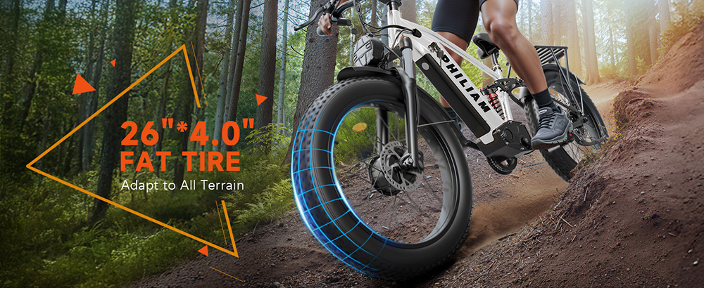 PHILIAM F3 PRO Dual Motor Electric Bike  1000W*2  3000W Peak   52V 23Ah Battery  37 MPH  100 Mile Range  26
