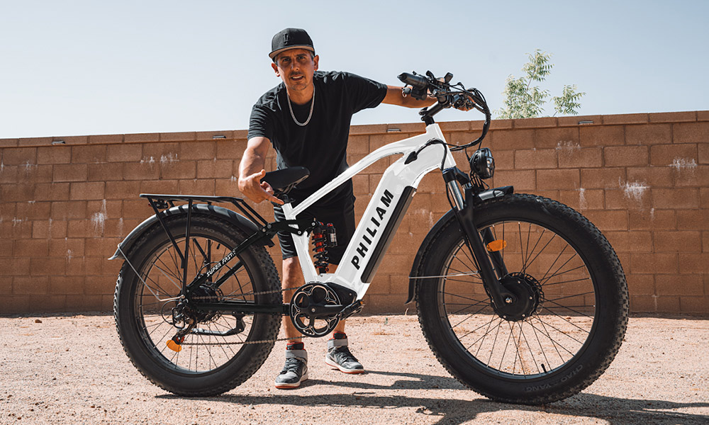 PHILIAM F3 PRO Dual Motor Electric Bike  1000W*2  3000W Peak   52V 23Ah Battery  37 MPH  100 Mile Range  26