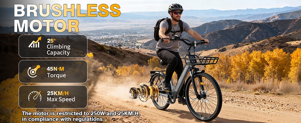 E·Bycco V1 Electric Bike 250W Motor 500W Peak 36V 15 6Ah Removable Battery 25km/h Max Speed Up to 90km Range 28' Commut