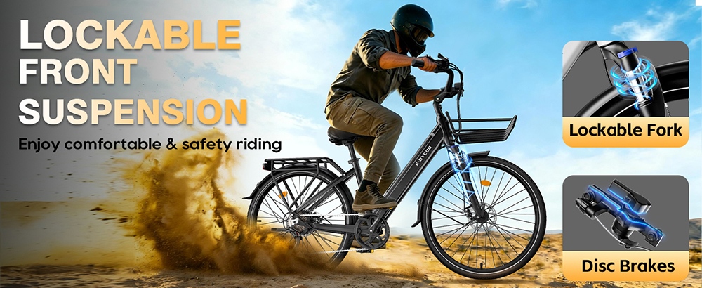 E·Bycco V1 Electric Bike 250W Motor 500W Peak 36V 15 6Ah Removable Battery 25km/h Max Speed Up to 90km Range 28' Commut
