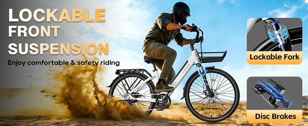 E·Bycco V1 Electric Bike 250W Motor 500W Peak 36V 15 6Ah Removable Battery 25km/h Max Speed Up to 90km Range 28' Commut