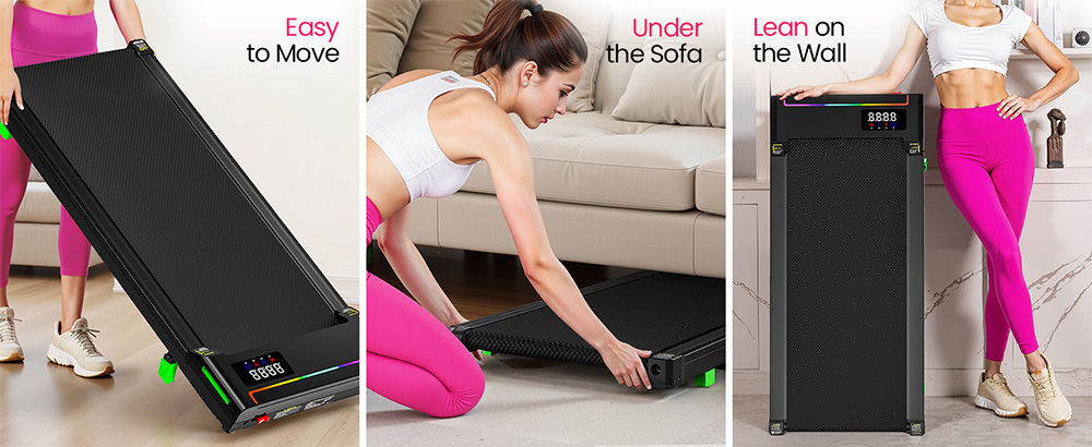 Akluer P03-B Brushless Treadmill with 6% Incline  2 5HP Quiet Motor  0 6-4MPH Speed  38x88cm Running Area  150kg Max Load  LED