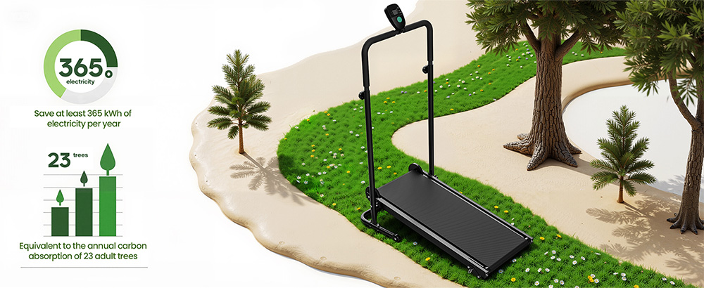 Akluer RJ401 Non-Motorized Treadmill with 5% Incline 3 Speed Levels 92x39cm Running Area 150kg Max Load 6-Layer Anti-Slip B