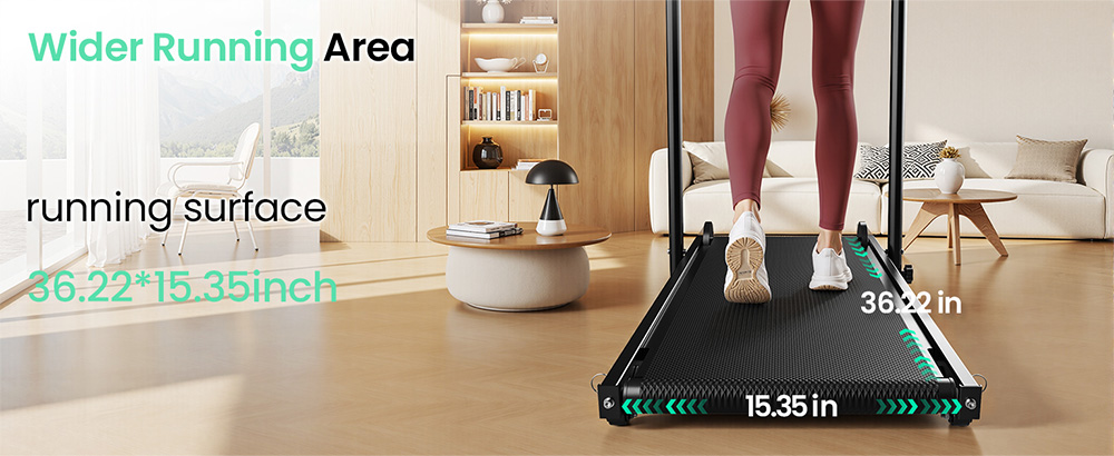 Akluer RJ401 Non-Motorized Treadmill with 5% Incline 3 Speed Levels 92x39cm Running Area 150kg Max Load 6-Layer Anti-Slip B