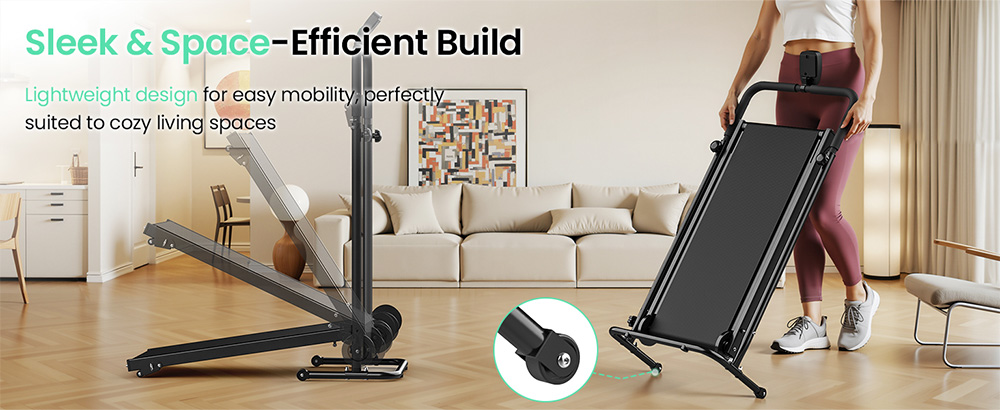 Akluer RJ401 Non-Motorized Treadmill with 5% Incline 3 Speed Levels 92x39cm Running Area 150kg Max Load 6-Layer Anti-Slip B