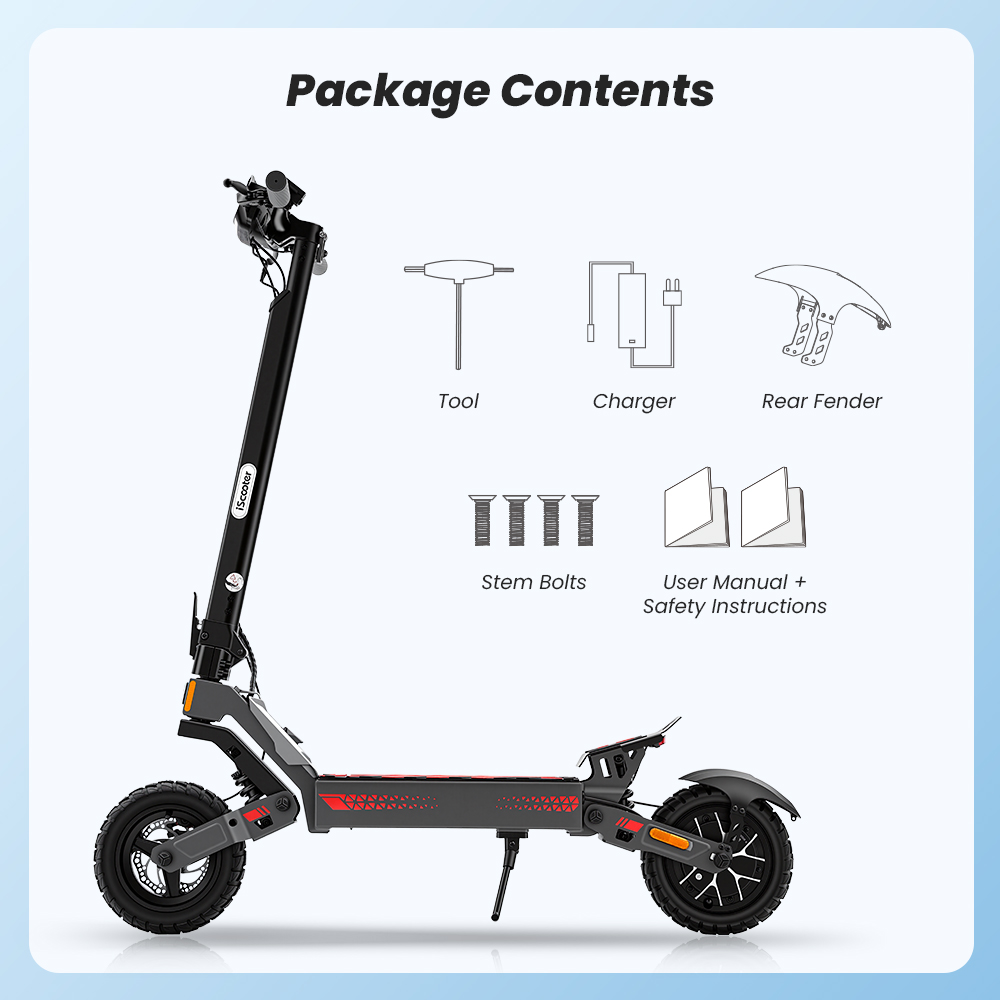 iScooter iF1 Foldable Electric Scooter 1200W Motor 48V 10Ah Battery 45km/h Max Speed 40–50km Range 10-inch Vacuum Off-Ro