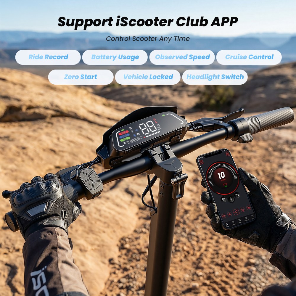 iScooter iF1 Foldable Electric Scooter 1200W Motor 48V 10Ah Battery 45km/h Max Speed 40–50km Range 10-inch Vacuum Off-Ro