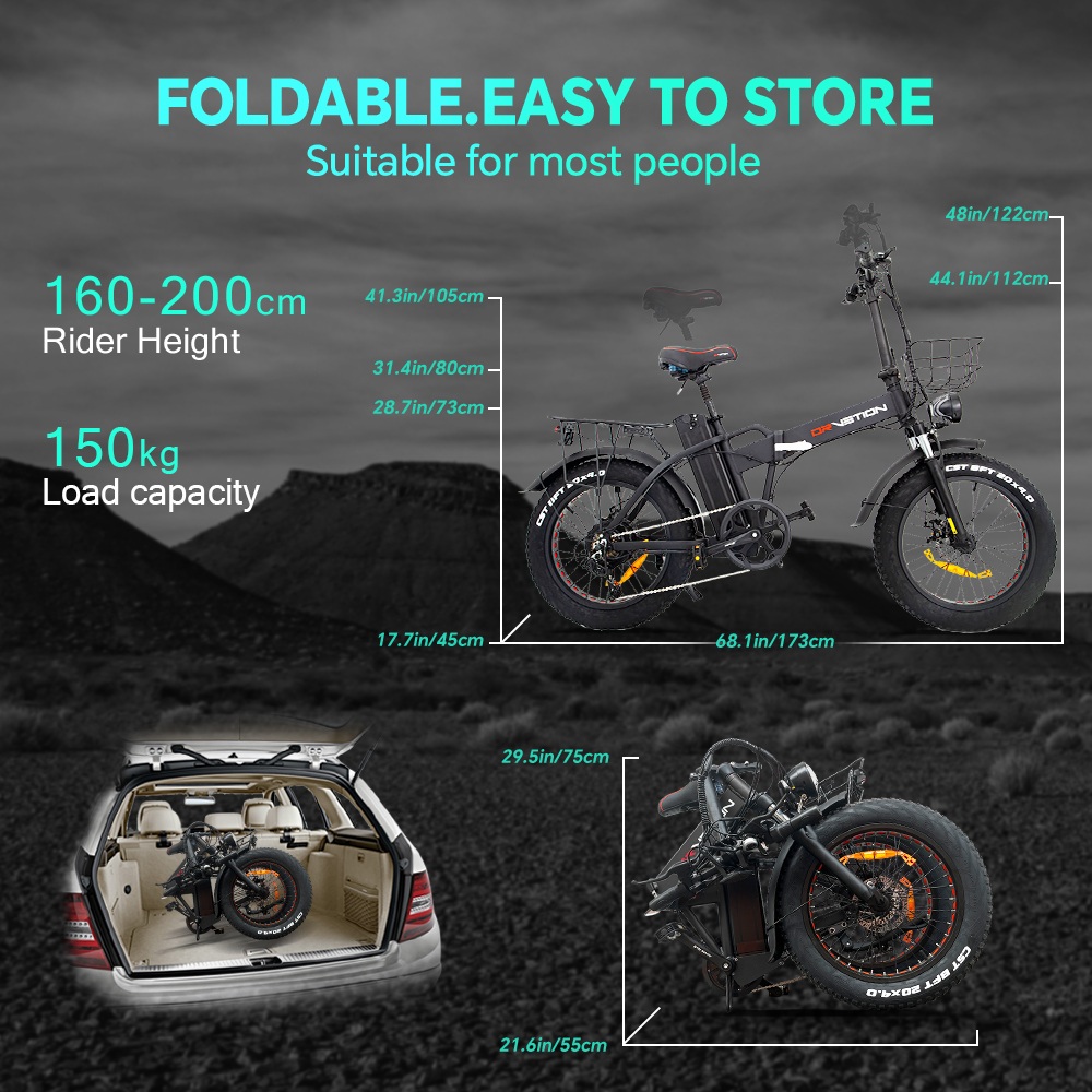 DRVETION AT20 Pro Electric Bike 750W BAFANG Motor 48V 15Ah Samsung Battery Up to 130km Range 45km/h Max Speed 20×4 0