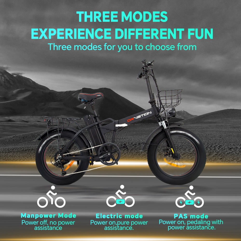 DRVETION AT20 Pro Electric Bike 750W BAFANG Motor 48V 15Ah Samsung Battery Up to 130km Range 45km/h Max Speed 20×4 0