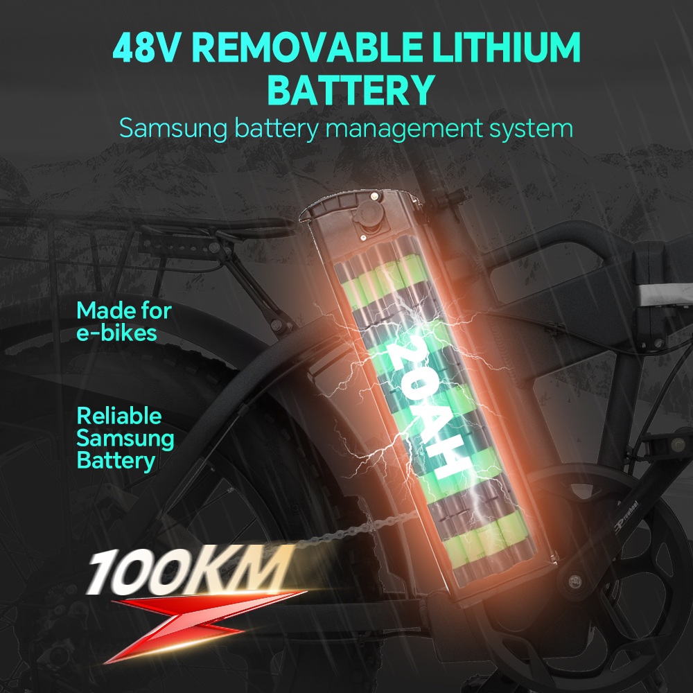 DRVETION AT20 Pro Electric Bike 750W BAFANG Motor 48V 15Ah Samsung Battery Up to 130km Range 45km/h Max Speed 20×4 0