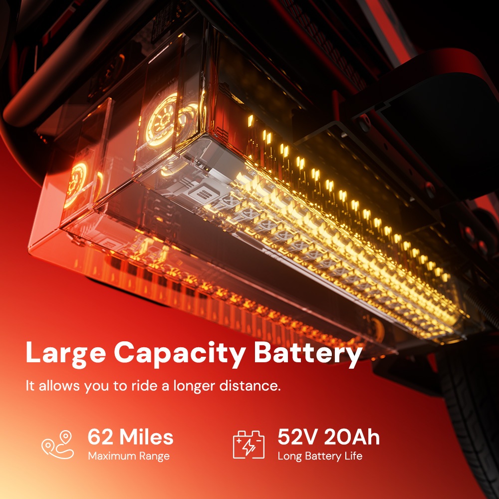 iScooter DX5Pro Electric Scooter 2000W Brushless Motor 60km/h Top Speed 52V 20Ah Battery Up to 100km Range 17