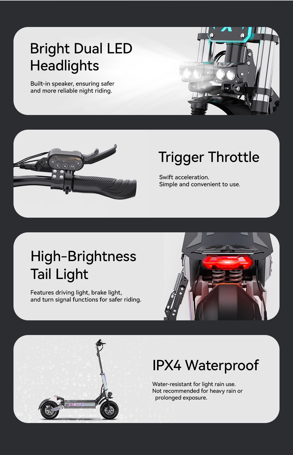 APEFOX T90 Electric Scooter 2100W*2 Motor 60V 31 2Ah Battery 13 inch Tires 85km/h Max Speed 100km Range Hydraulic Disc Br