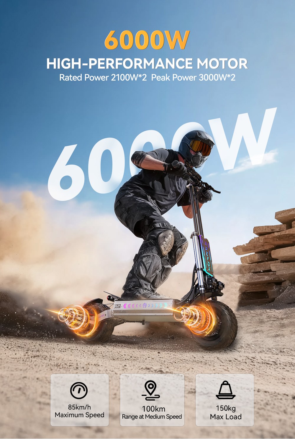 APEFOX T90 Electric Scooter 2100W*2 Motor 60V 31 2Ah Battery 13 inch Tires 85km/h Max Speed 100km Range Hydraulic Disc Br