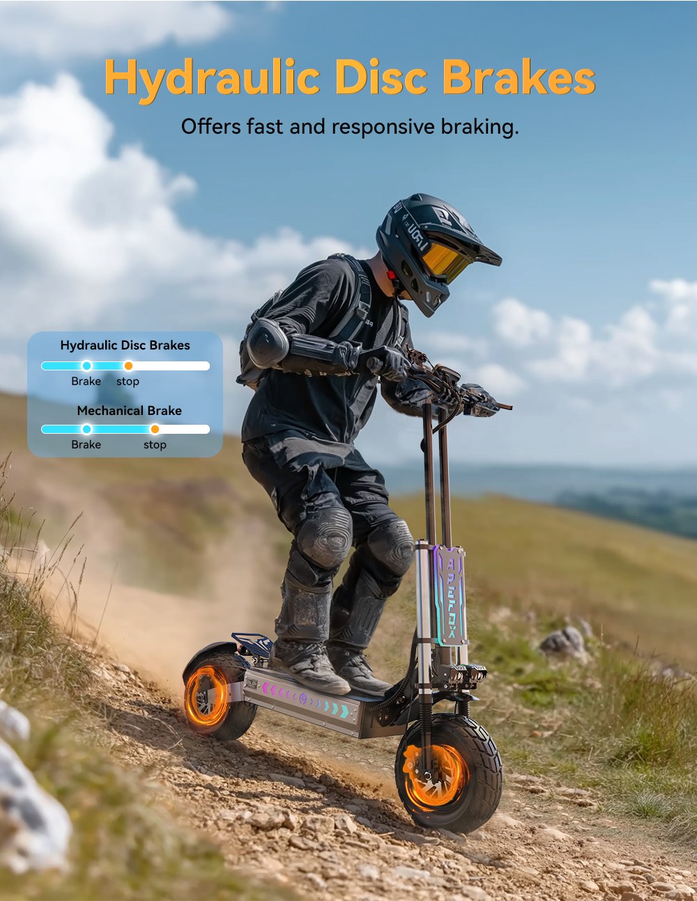 APEFOX T90 Electric Scooter 2100W*2 Motor 60V 31 2Ah Battery 13 inch Tires 85km/h Max Speed 100km Range Hydraulic Disc Br