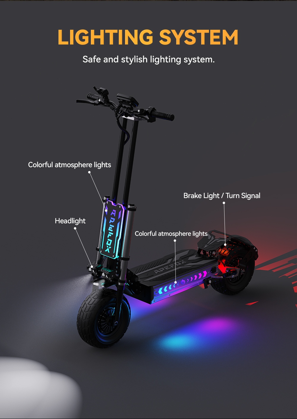 APEFOX T90 Electric Scooter 2100W*2 Motor 60V 31 2Ah Battery 13 inch Tires 85km/h Max Speed 100km Range Hydraulic Disc Br