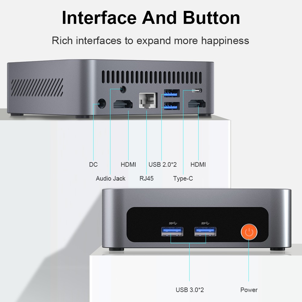 Ninkear M7 Mini PC  Intel Core i7-1185G7 4 Cores Max 4 8GHz  16GB RAM 512GB SSD  Dual HDMI 4K Display   Type-C  WiFi 6 Bluetoot