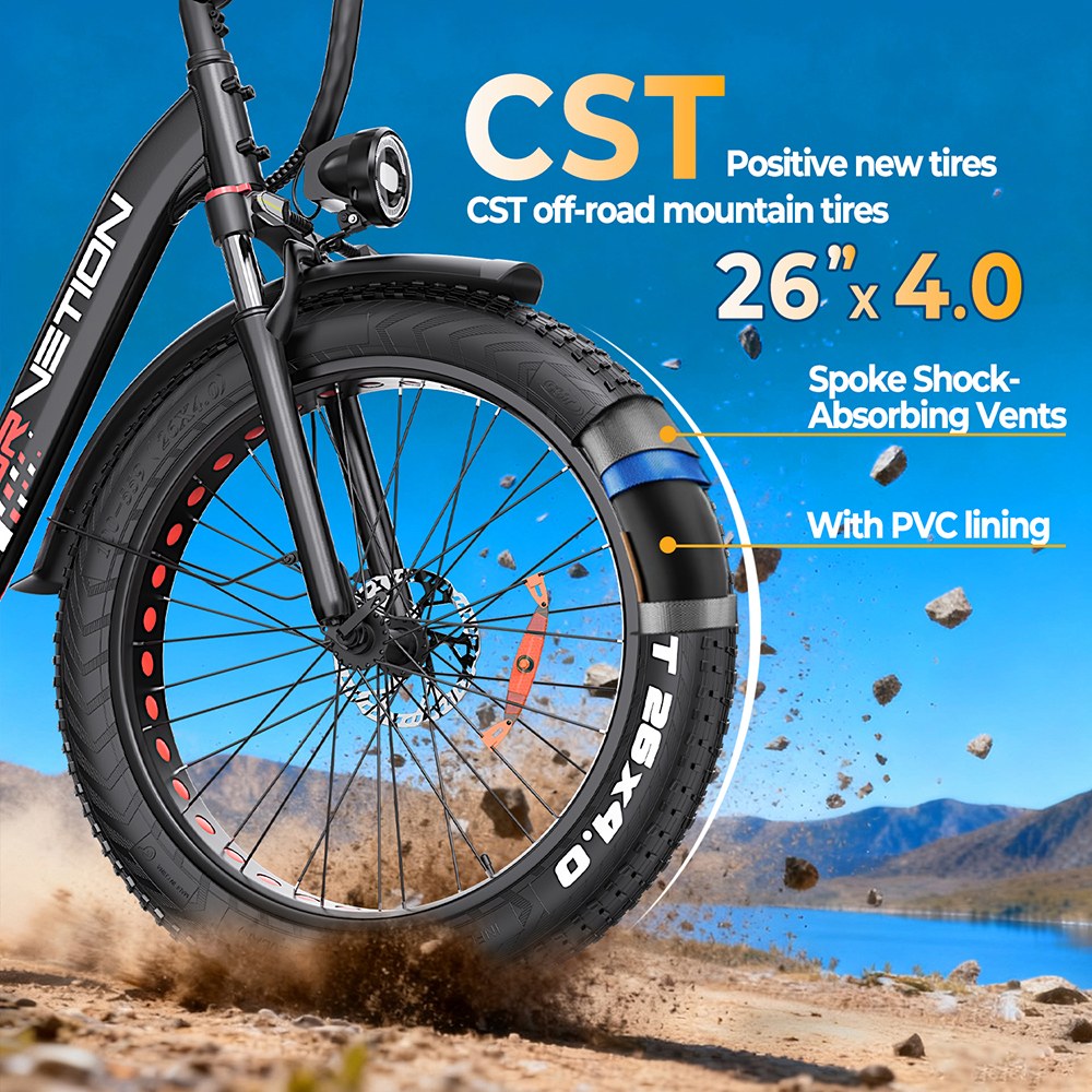 DRVETION CTR26 1000W Electric Bike  26”×4 0