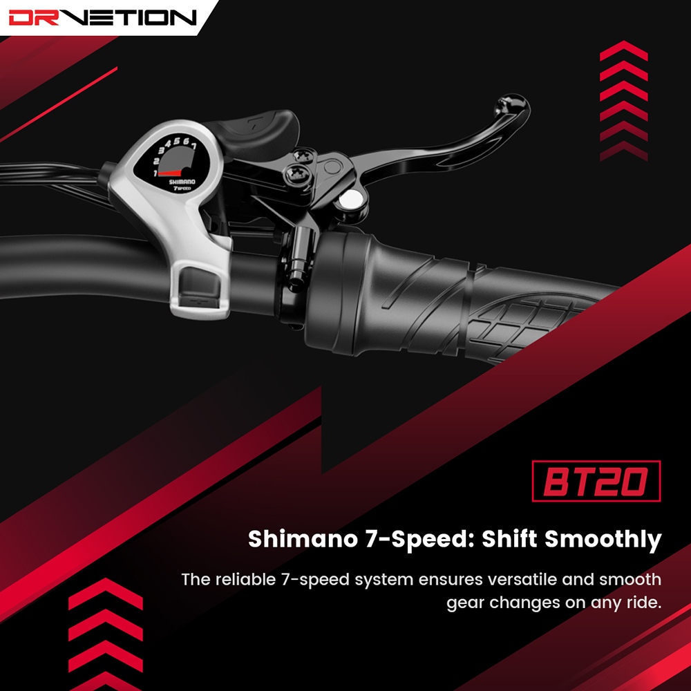 DRVETION BT20 1000W Foldable Electric Bike  20”×4 0