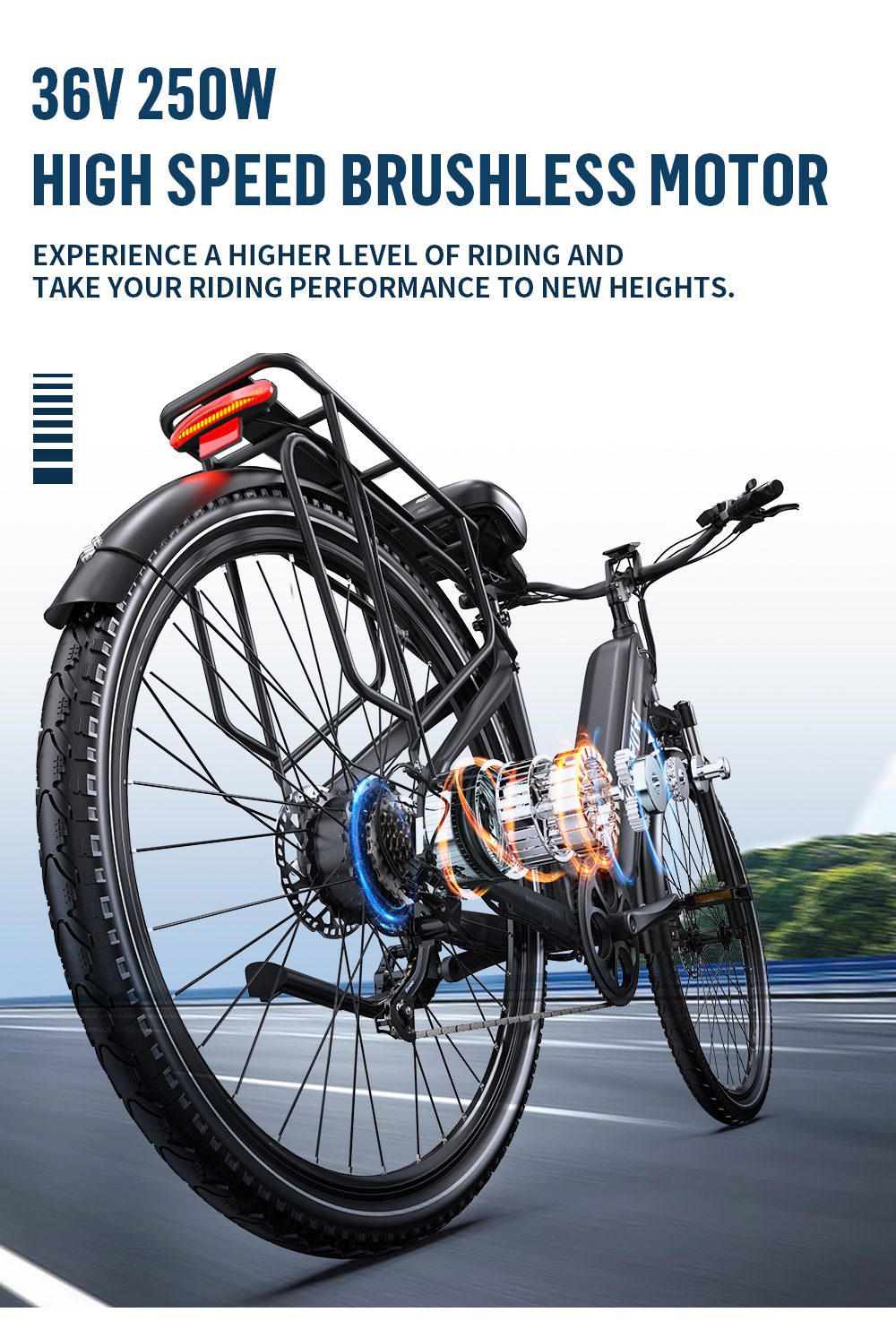 ONESPORT OT05 Pro Electric Bike 250W Motor 36V 22 5Ah Battery 700*50C Tires 25km/h Max Speed 140km Range Hydraulic Disc B