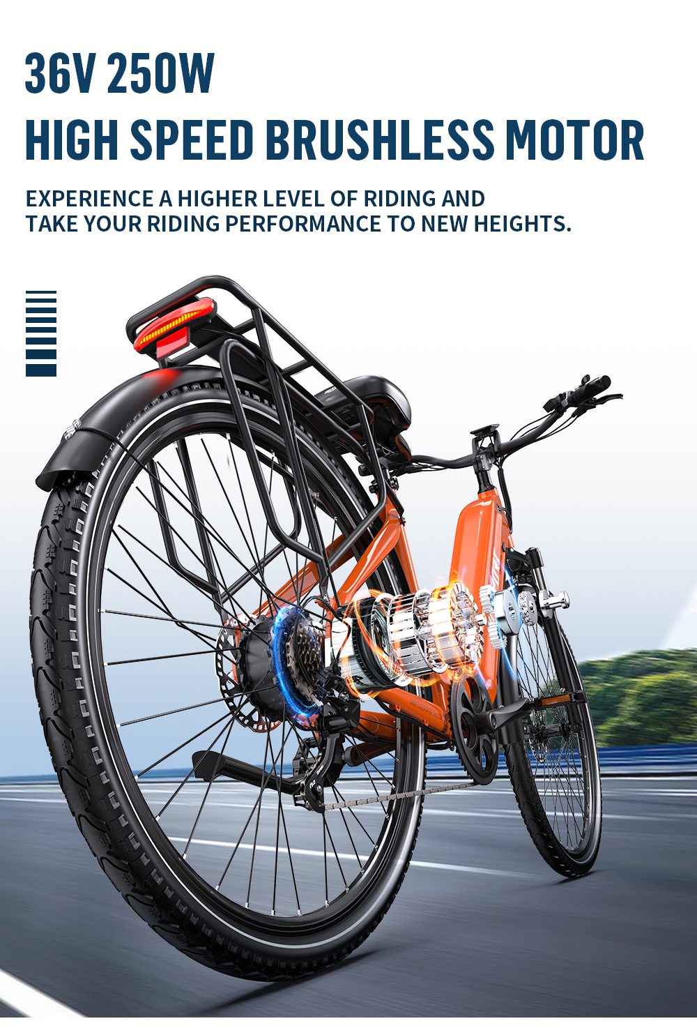 ONESPORT OT05 Pro Electric Bike 250W Motor 36V 22 5Ah Battery 700*50C Tires 25km/h Max Speed 140km Range Hydraulic Disc B