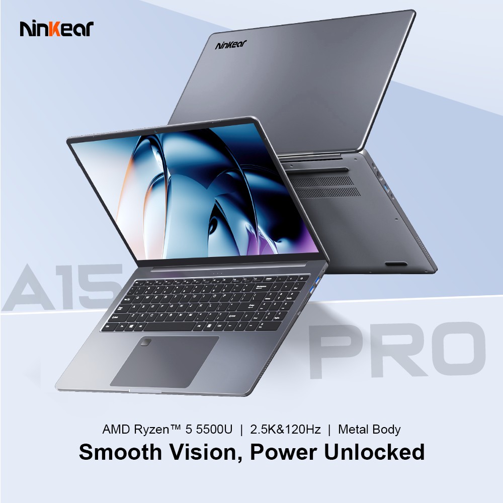 Ninkear A15 Pro Laptop  16 Inch 2 5K 120Hz IPS Display  AMD Ryzen 5 5500U  16GB DDR4 RAM  1TB SSD  AMD Radeon Graphics  WiFi 6