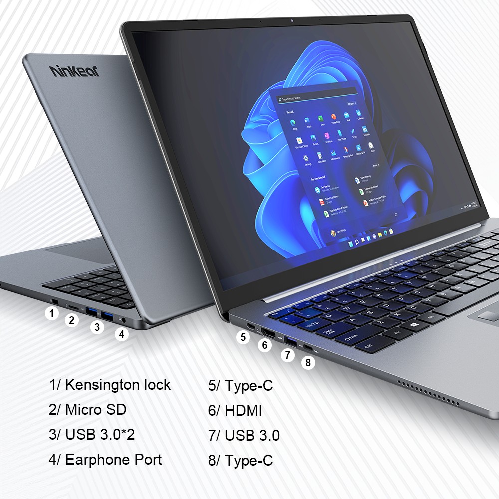 Ninkear A15 Pro Laptop  16 Inch 2 5K 120Hz IPS Display  AMD Ryzen 5 5500U  16GB DDR4 RAM  1TB SSD  AMD Radeon Graphics  WiFi 6