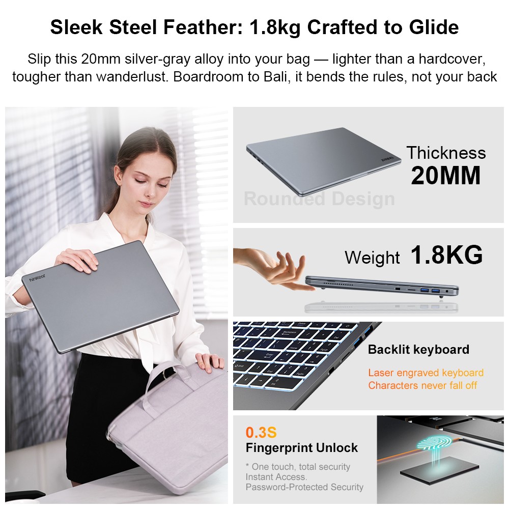 Ninkear A15 Pro Laptop  16 Inch 2 5K 120Hz IPS Display  AMD Ryzen 5 5500U  16GB DDR4 RAM  1TB SSD  AMD Radeon Graphics  WiFi 6