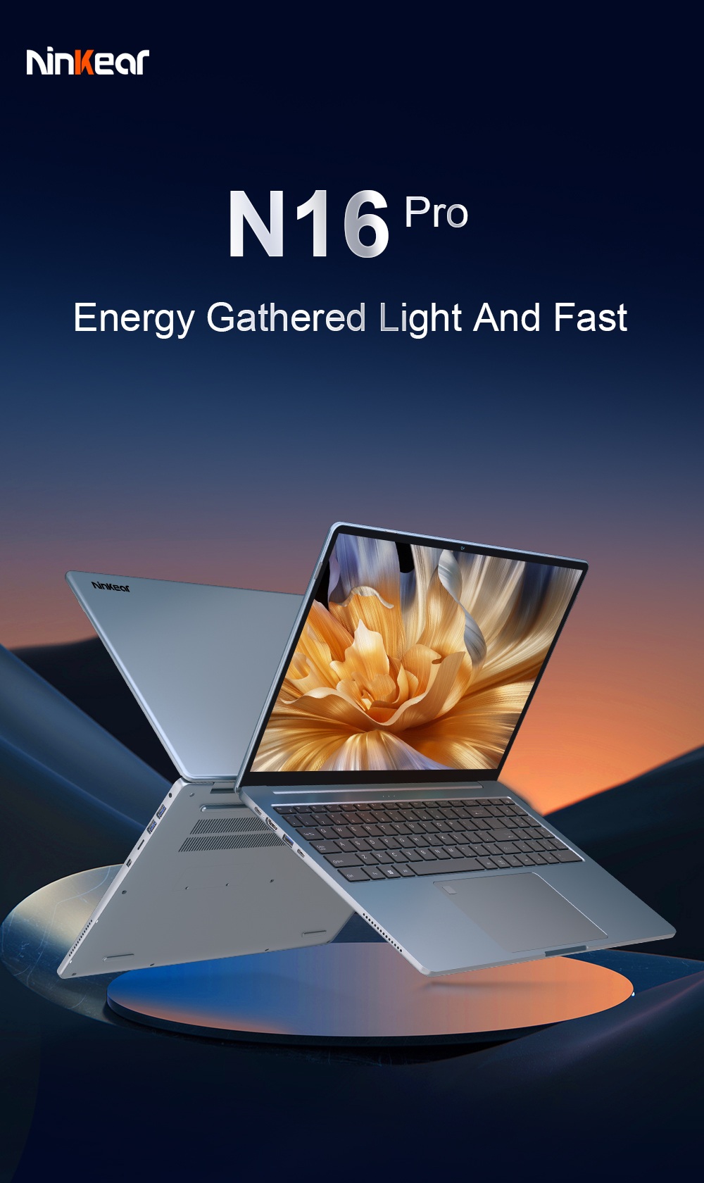 Ninkear N16 Pro Laptop 16 inch 2560*1600 120Hz IPS Screen Intel Core i7-12700H 6 Cores Max 4 7GHz 16GB RAM 1TB SSD WiFi 6 B