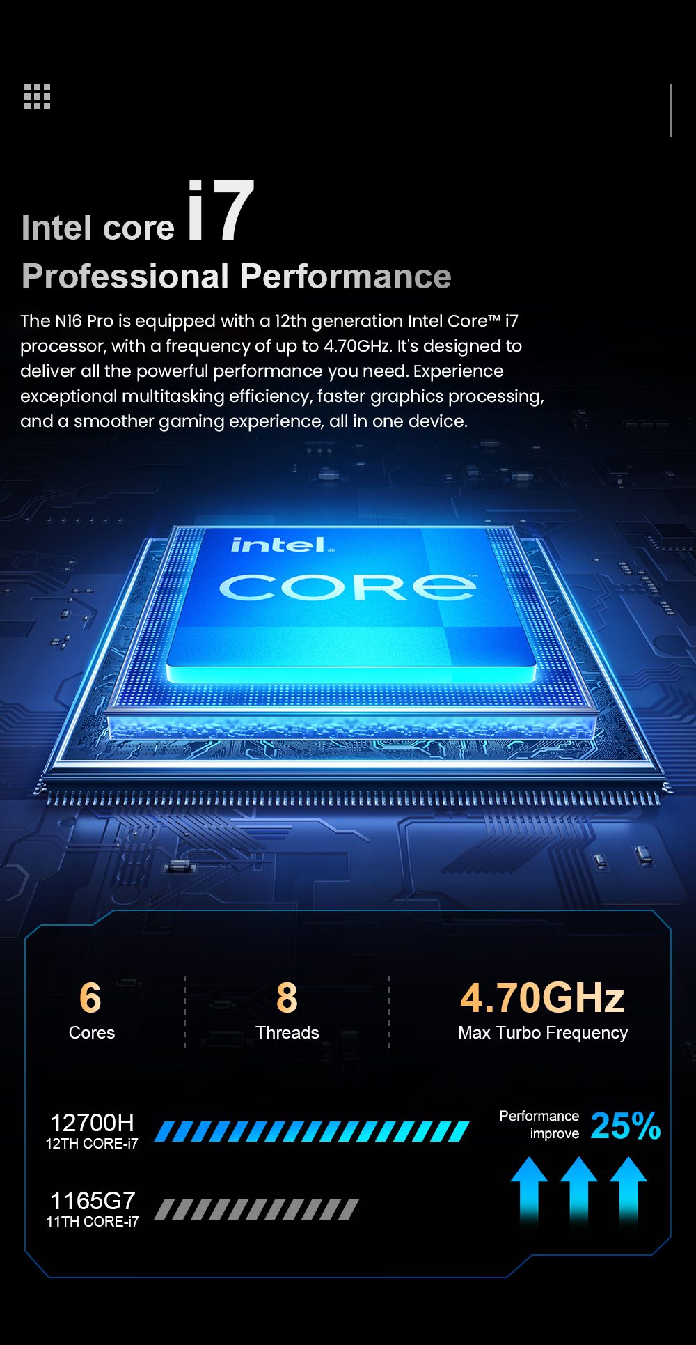 Ninkear N16 Pro Laptop 16 inch 2560*1600 120Hz IPS Screen Intel Core i7-12700H 6 Cores Max 4 7GHz 16GB RAM 1TB SSD WiFi 6 B