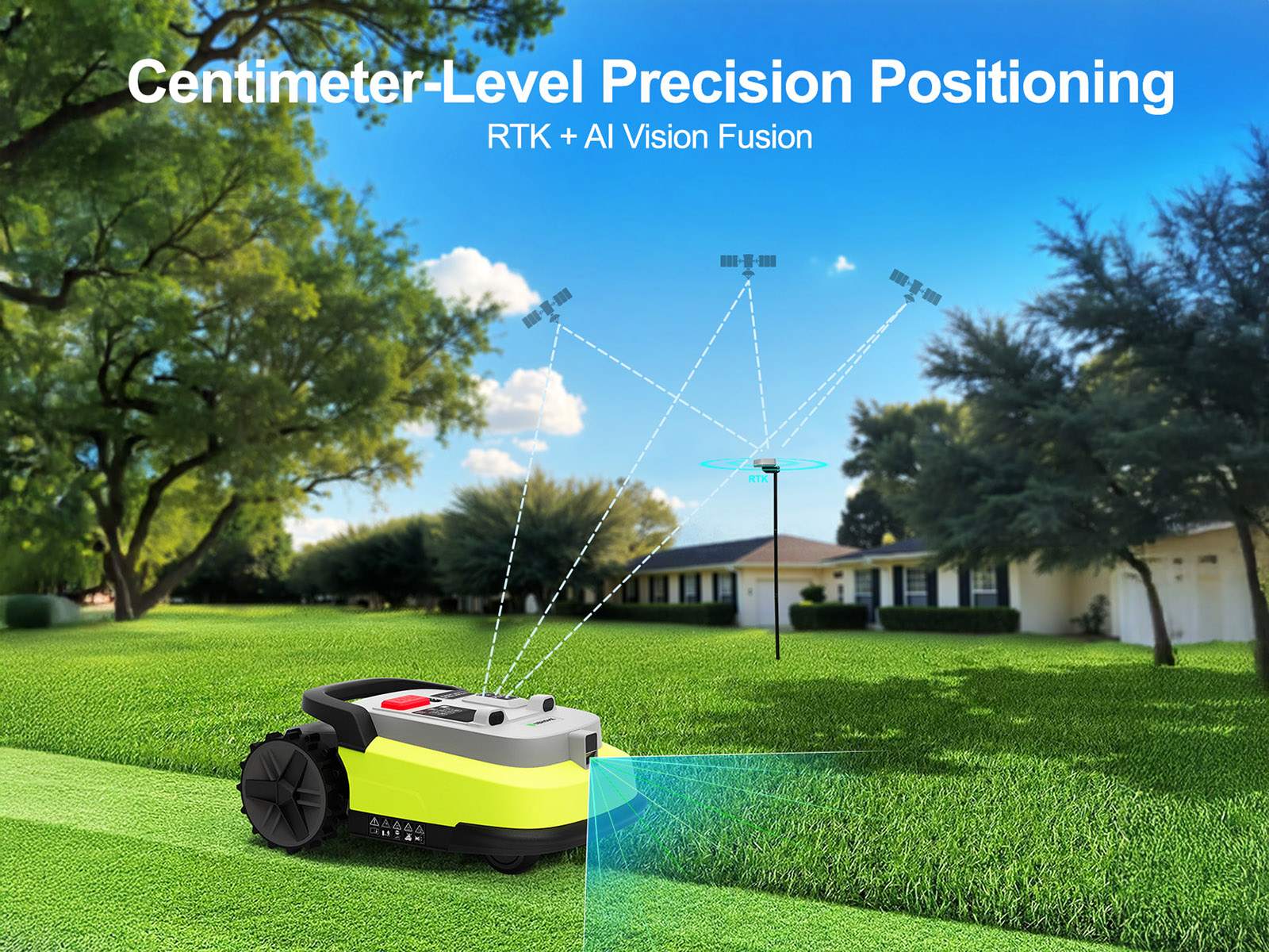 UBHOME M10 Robotic Lawn Mower RTK AI Vision Navigation No Perimeter Wire 7000㎡ Coverage Multi-Zone Up to 15 55% Slop