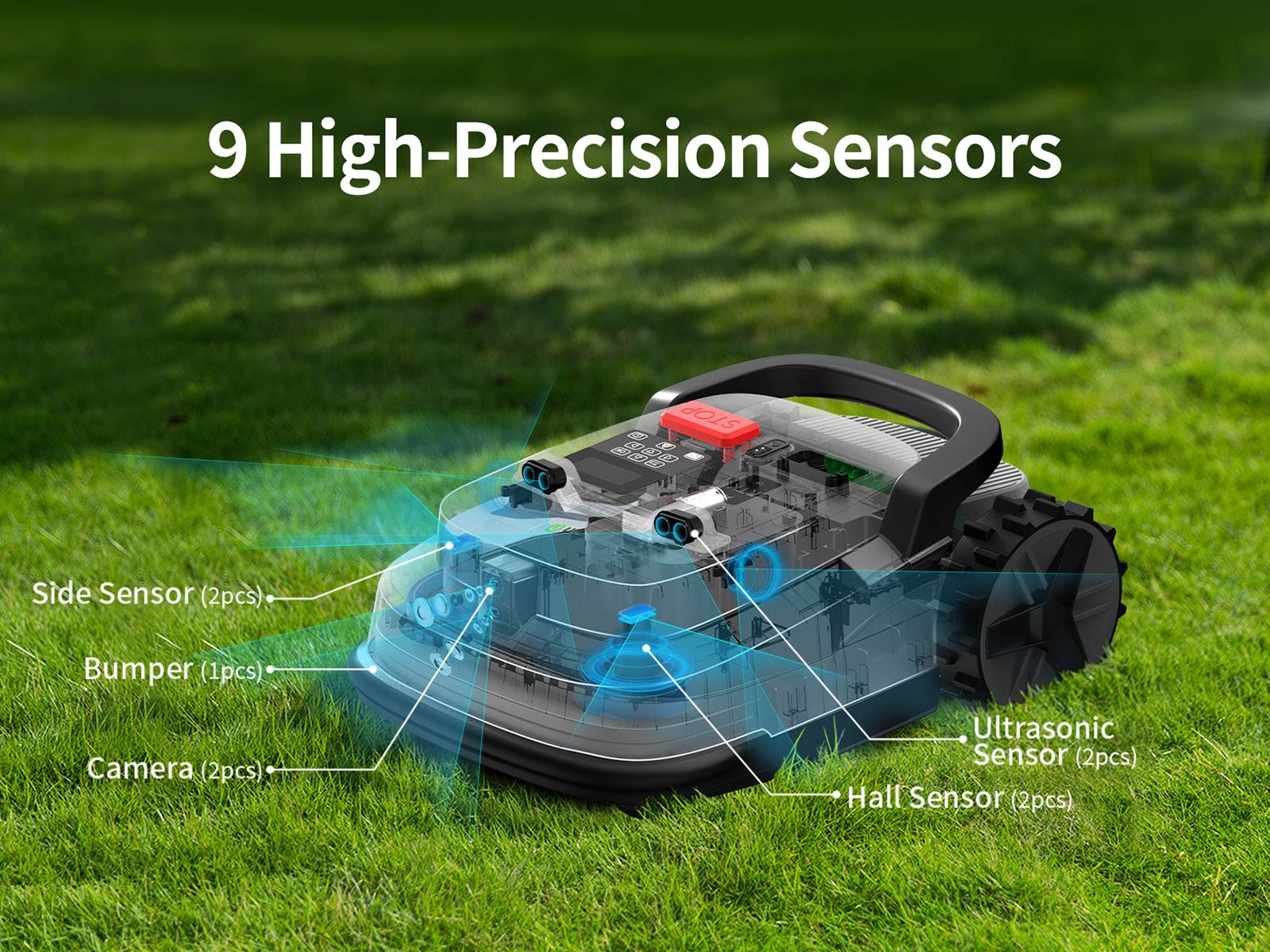 UBHOME M10 Robotic Lawn Mower RTK AI Vision Navigation No Perimeter Wire 7000㎡ Coverage Multi-Zone Up to 15 55% Slop