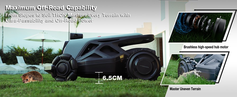 AIRSEEKERS TRON Robotic Lawn Mower  RTK   VIO   3D Vision Navigation  15Ah Battery  200m²/h Efficiency  300mm Cutting Width  3
