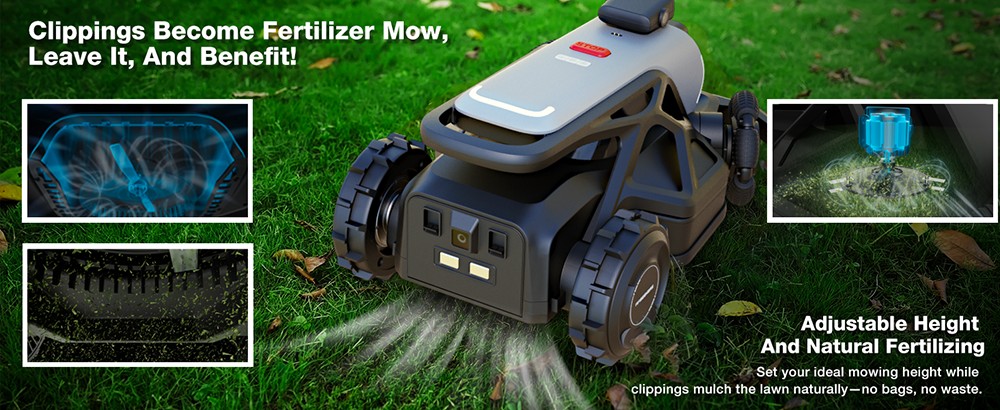 AIRSEEKERS TRON Robotic Lawn Mower  RTK   VIO   3D Vision Navigation  15Ah Battery  200m²/h Efficiency  300mm Cutting Width  3