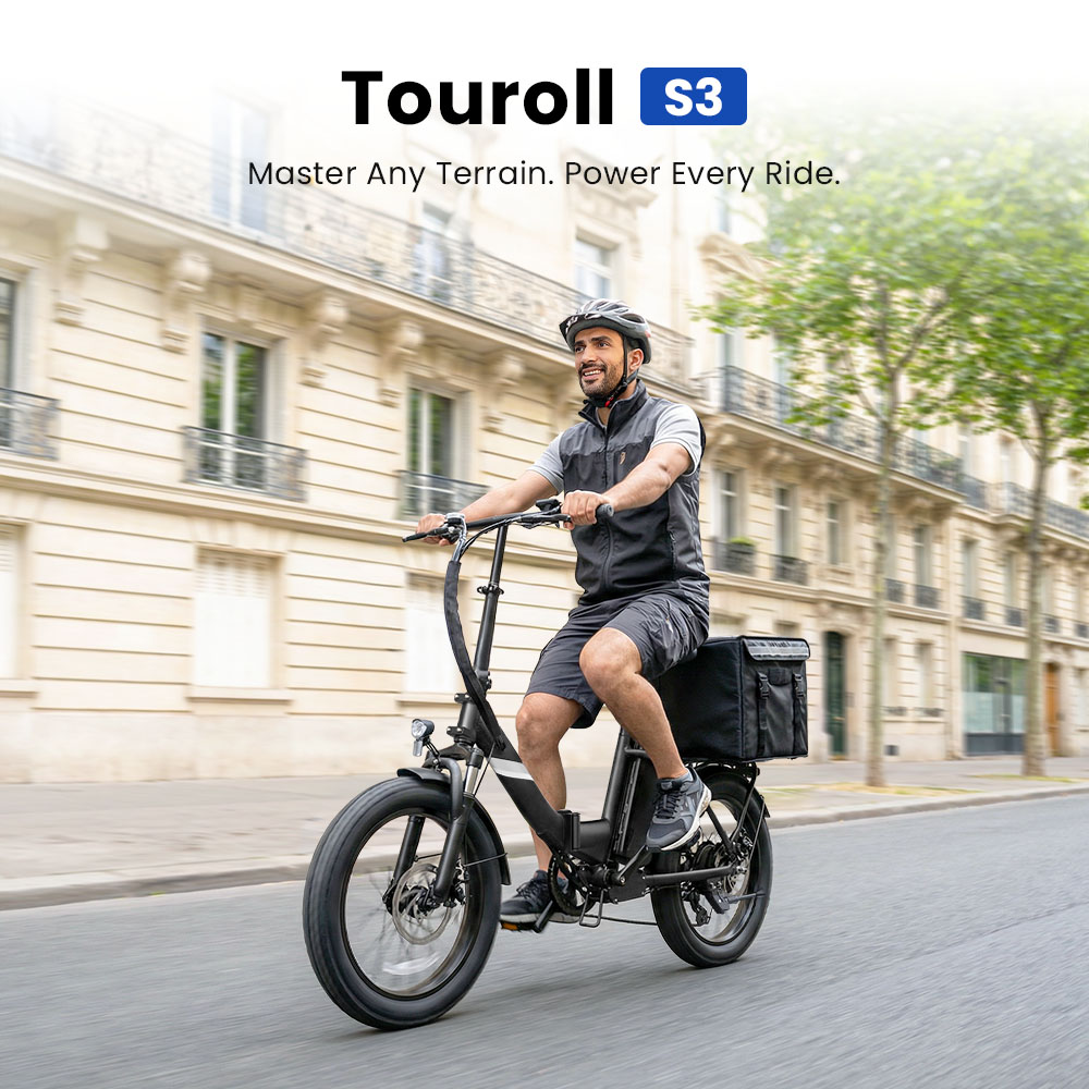Touroll S3 Step-Thru Electric Bike  250W Motor  36V 13Ah Battery  20'×3 0' Tires  25km/h Max Speed  65km Max Range  Dual Disc
