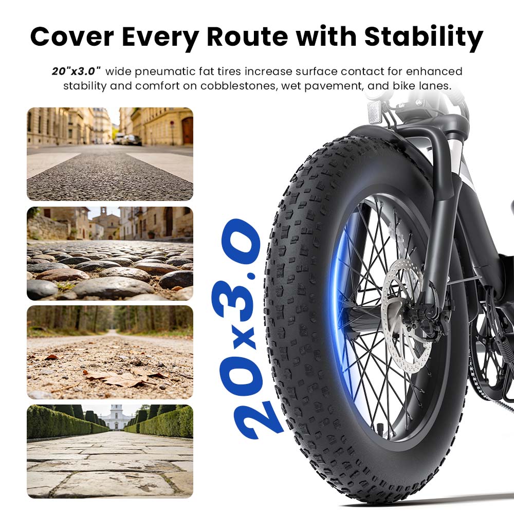 Touroll S3 Step-Thru Electric Bike  250W Motor  36V 13Ah Battery  20'×3 0' Tires  25km/h Max Speed  65km Max Range  Dual Disc