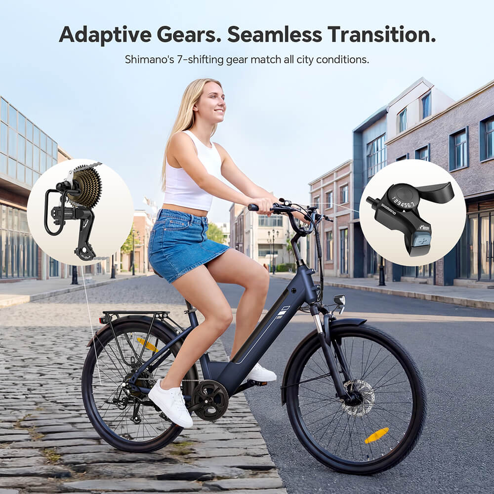 Foride Roamer 2 Step-Thru Electric Bike  250W Motor  36V 15 6Ah Battery  26'×1 75' Tires  25km/h Max Speed  100km Max Range  M