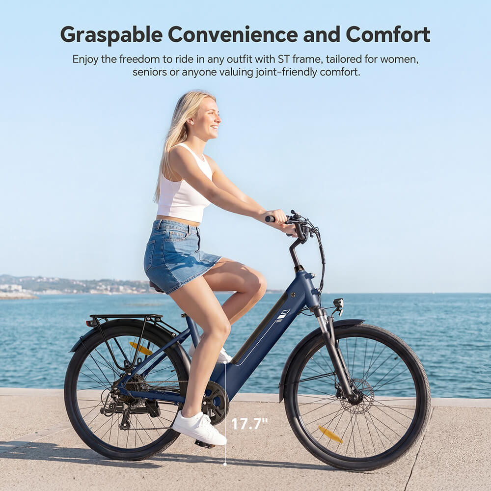 Foride Roamer 2 Step-Thru Electric Bike  250W Motor  36V 15 6Ah Battery  26'×1 75' Tires  25km/h Max Speed  100km Max Range  M