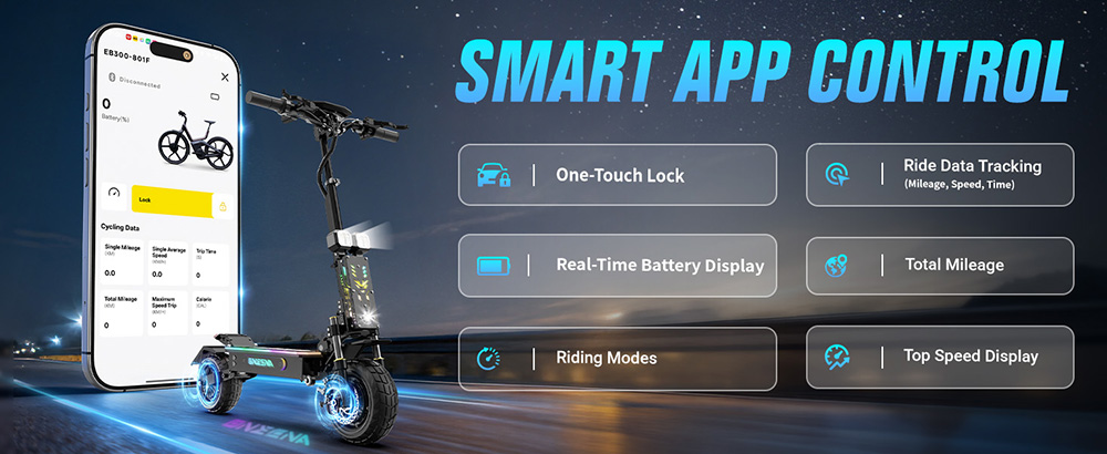 FENGQS GT7 Foldable Electric Scooter Dual 2800W Motors 60V 27Ah Battery 80km/h Top Speed 89km Range 111-Inch Off-Road Fat