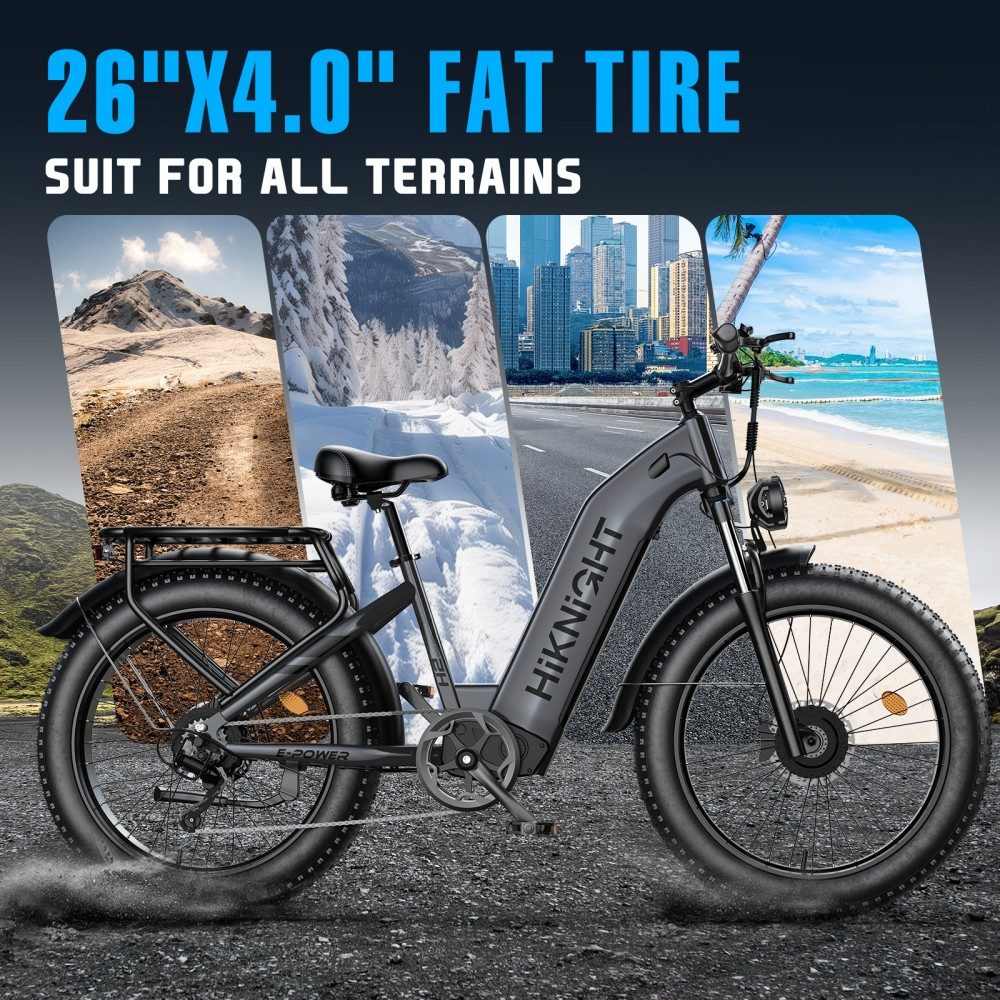 HIKNIGHT H2 PRO Electric Bike  3000W Peak Dual Motors  61km/h Max Speed  145km Range  52V 20Ah Removable Battery  35° Climbing