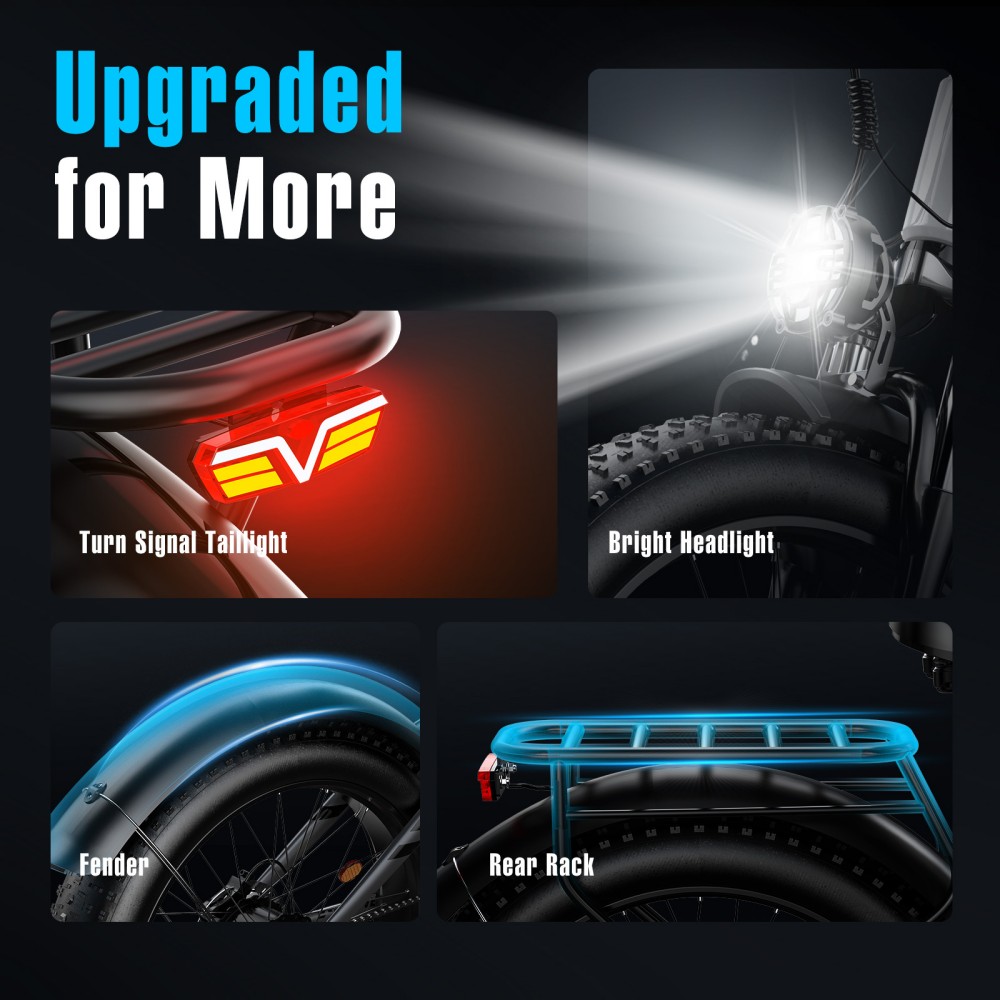 HIKNIGHT H2 PRO Electric Bike  3000W Peak Dual Motors  61km/h Max Speed  145km Range  52V 20Ah Removable Battery  35° Climbing