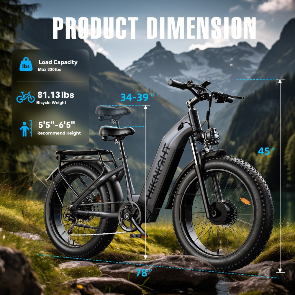 HIKNIGHT H2 PRO Electric Bike  3000W Peak Dual Motors  61km/h Max Speed  145km Range  52V 20Ah Removable Battery  35° Climbing